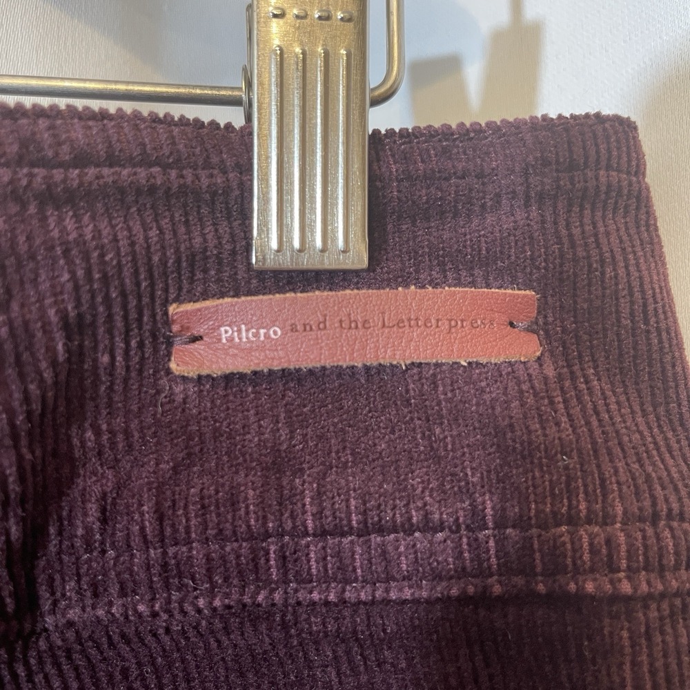 Anthropologie Pilcro Size 33 Corduroy Bootcut Trouser Pants Maroon Pockets - Picture 8 of 12